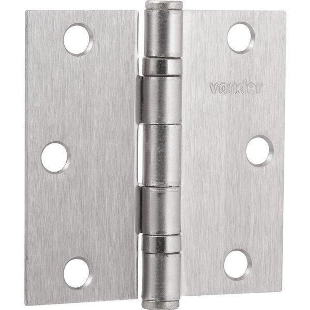 Dobradiça Porta 3.1/2 Aço Carbono Niquelado 3 Vonder