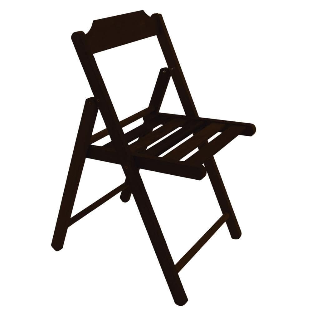 Cadeira De Madeira Dobrável Tramontina Lille Em Madeira Itaúba Com Acabamento Castanho Escuro