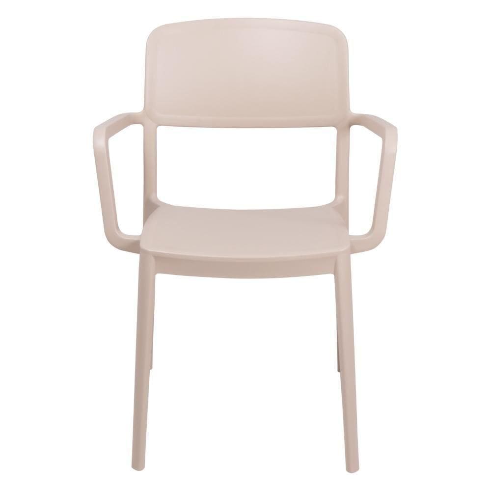 Cadeira Tramontina Marta Em Polipropileno Areia Com Braços