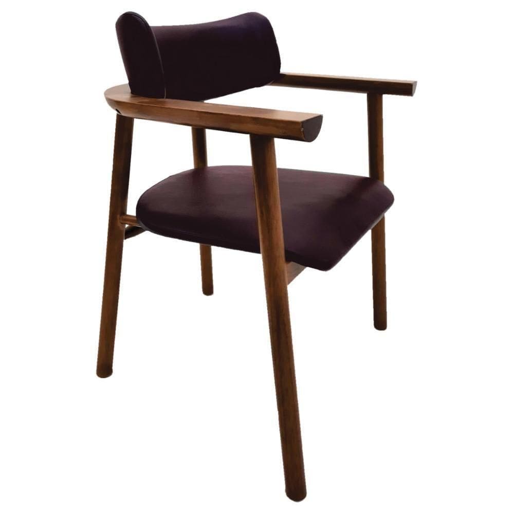 Cadeira Tramontina Maruja Ritmo Em Madeira Tauari Com Estofado Café