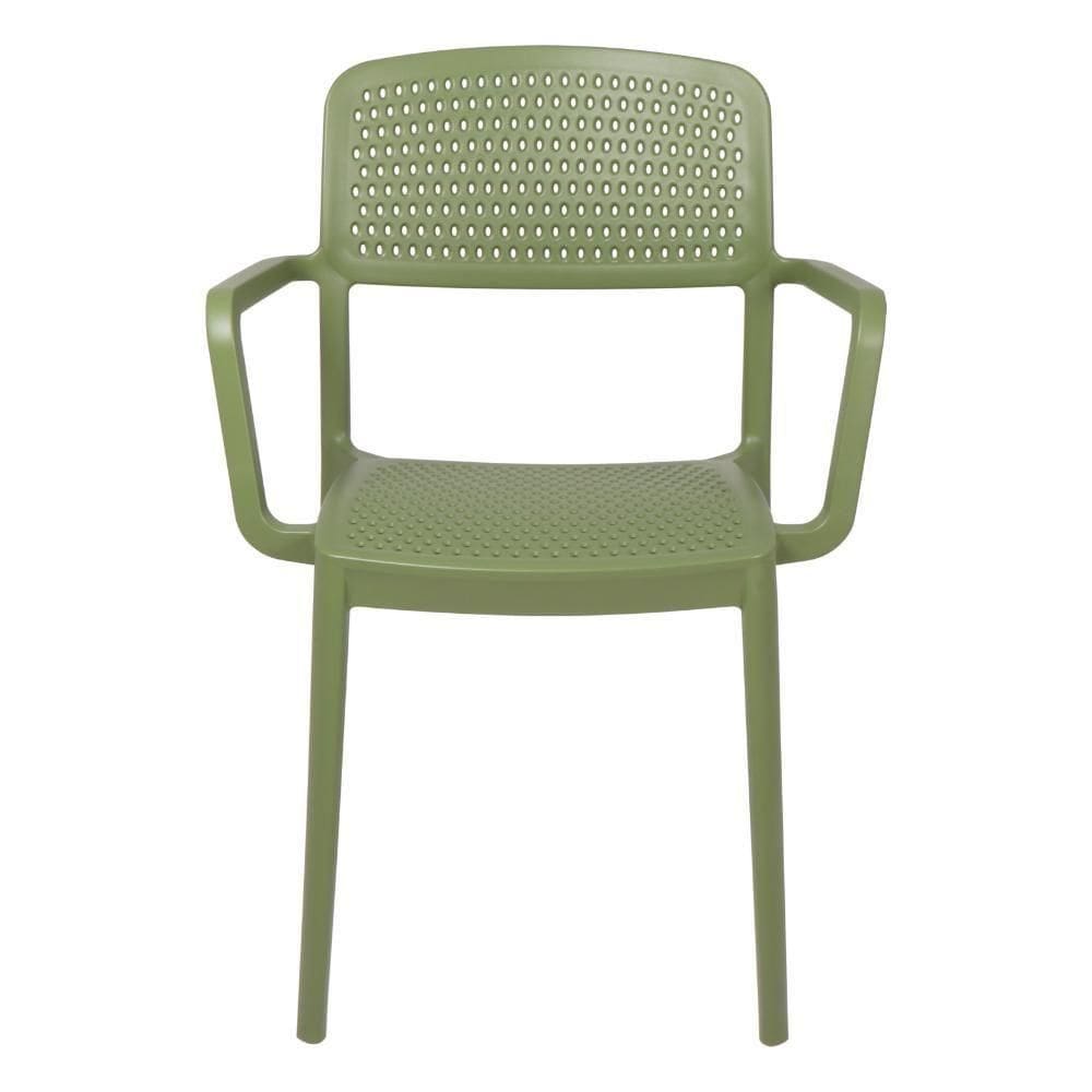 Cadeira Tramontina Serena Em Polipropileno Verde Oliva Com Braços