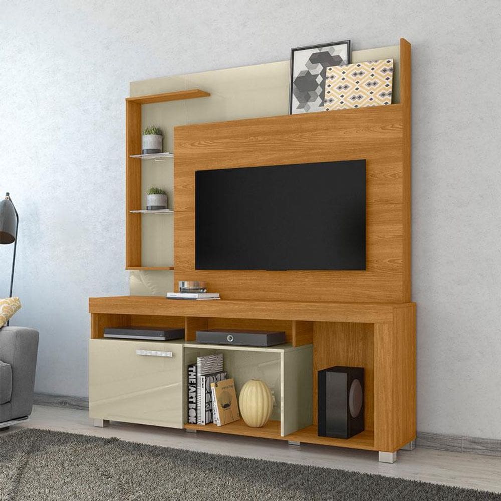 Estante Home Theater Ícaro Ambiente Cumaru Opala - Madetec