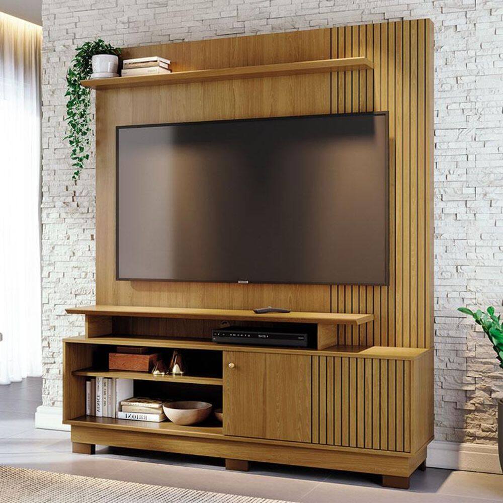 Estante Home Theater Ares Ambiente Cumaru com Pés - Madetec