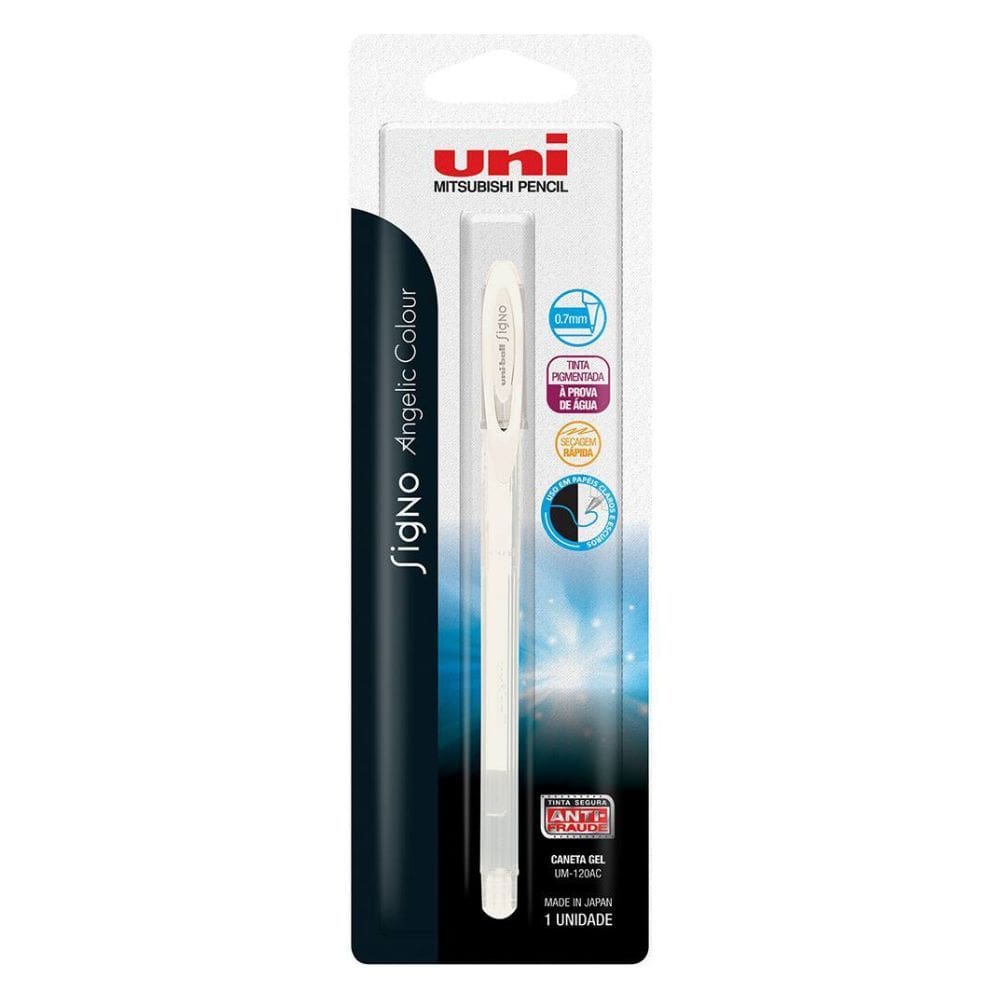 Caneta Gel Angelic Signo 0.7mm Branca Blister Mitsubishi - Uni Ball | Papelaria | Material | Sobrancelha | Contorno |
