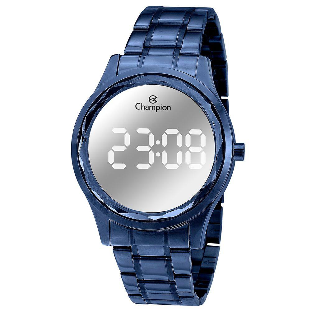 Relógio CHAMPION feminino digital espelhado azul CH48019N