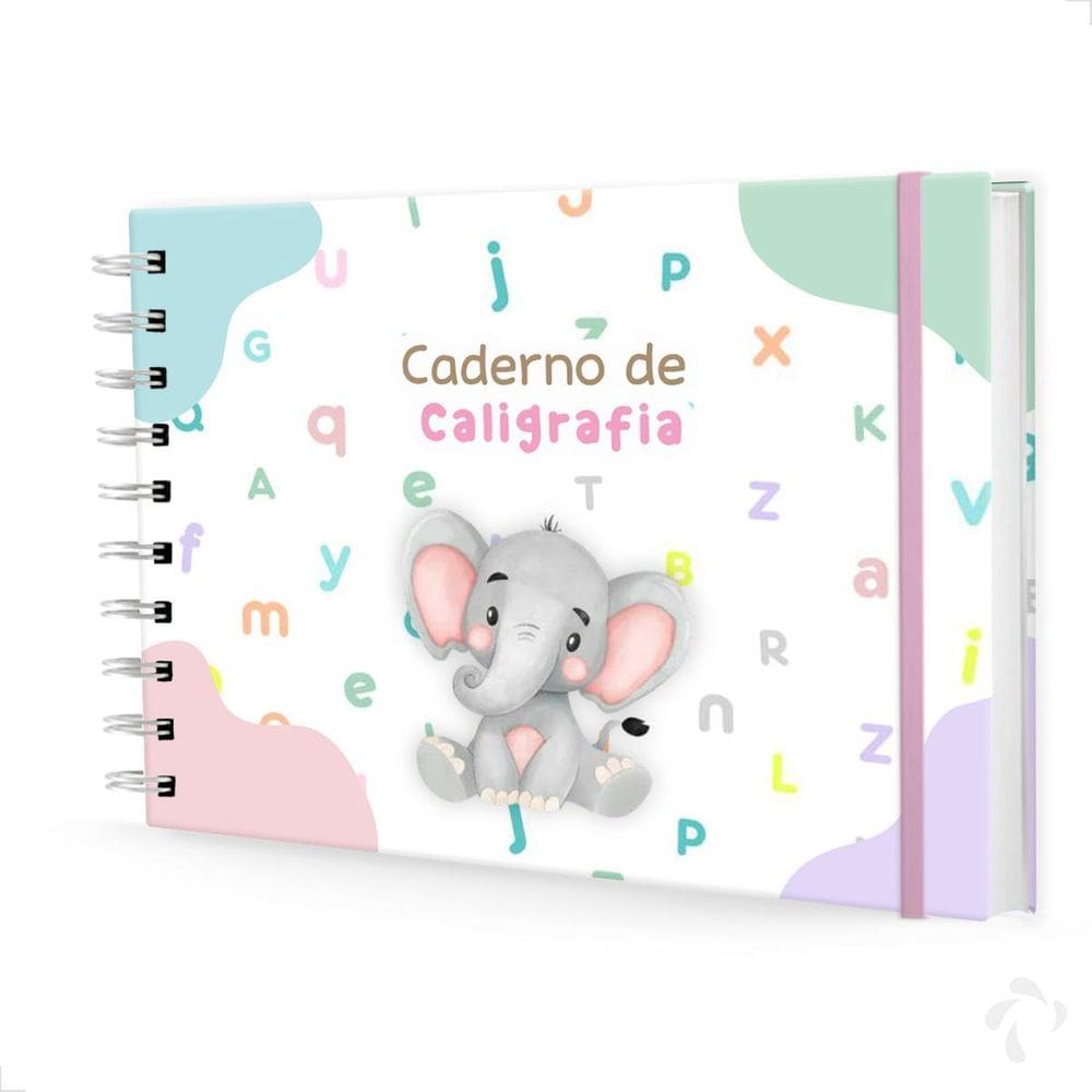 Caderno De Caligrafia Com Atividades Capa Dura Elefantinha