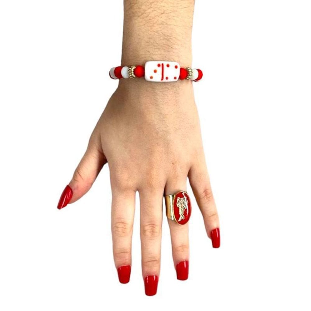 Kit Anel + Pulseira Zé Pelintra Cristal E Silicone