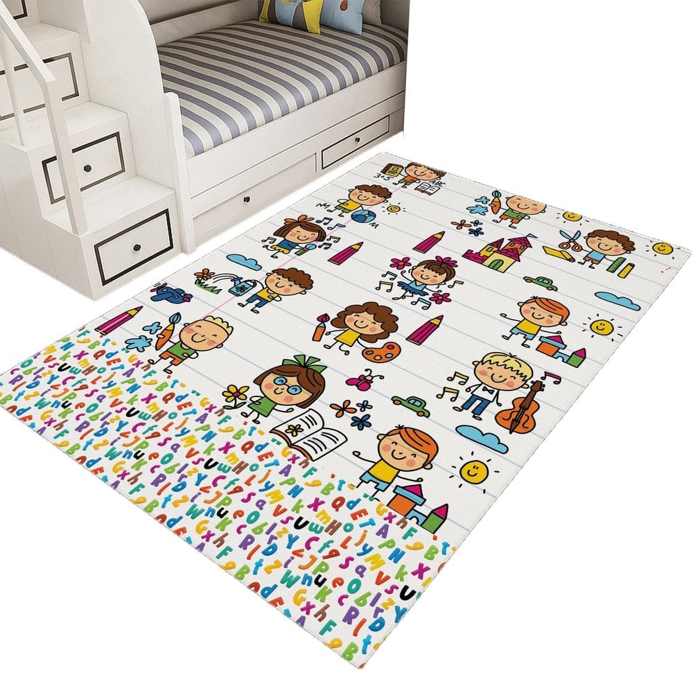 Tapete Infantil Estampado 1,00X1,35Decorativo Antiderrapante