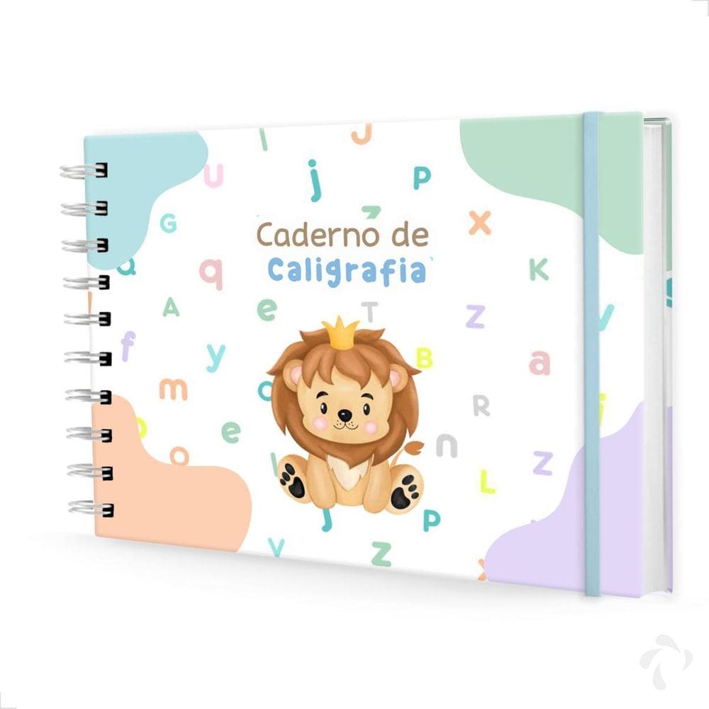 Caderno De Caligrafia Com Atividades Capa Dura Menino Leão