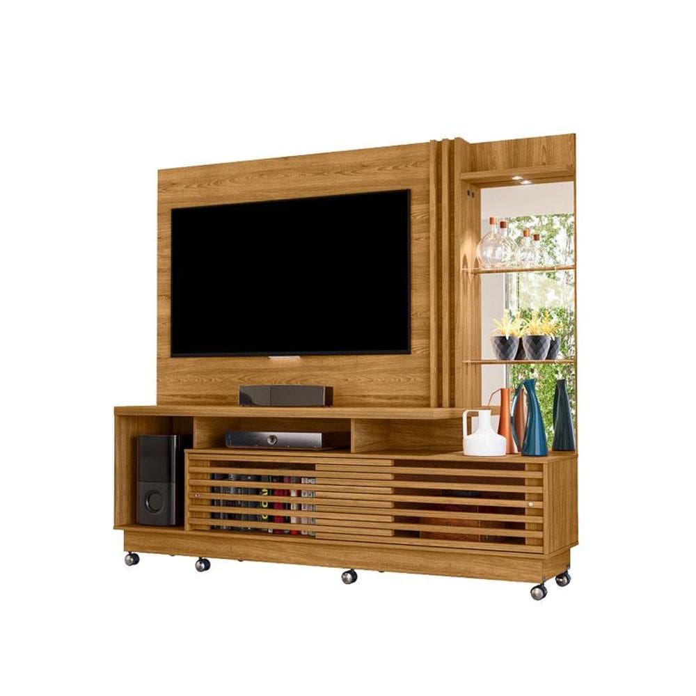 Home Theater Frizz Plus Ambiente Cumaru Com Rodízios - Madetec