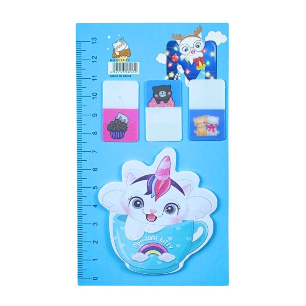 Kit Bloco Adesivo 4 Blocos Magical Cat Gatinhos Decorado Fofo | Anotações | Notas | Kawaii