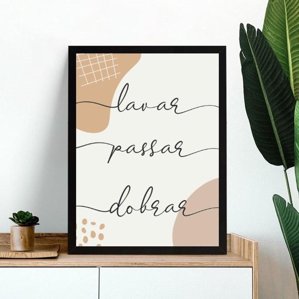 Quadro Lavanderia - Lavar Passar Dobrar 24X18Cm