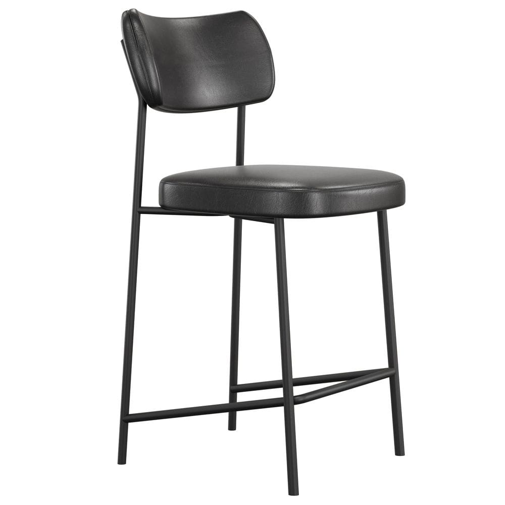 Banqueta Baixa Bar Cozinha Sala De Jantar Preto Melina L02 Couríssimo Preto - Lyam Decor