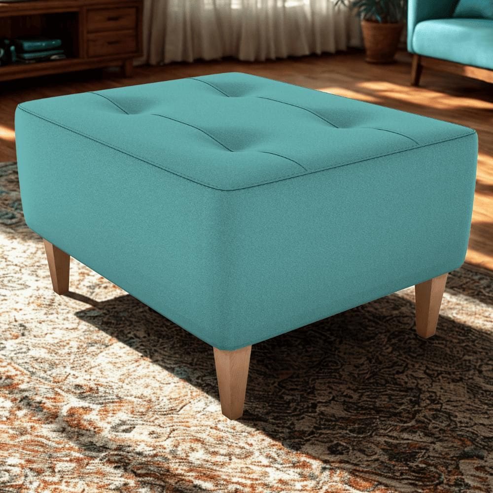 Puff Decorativo Para Sala Piva 62x52 cm Veludo Deluxe Milani Store