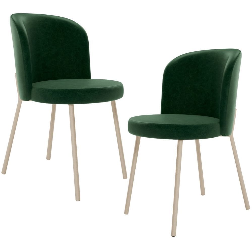 Kit 2 Cadeiras Sala de Jantar Estofada Gavi Arena L02 Couríssimo Verde Musgo - Lyam Decor