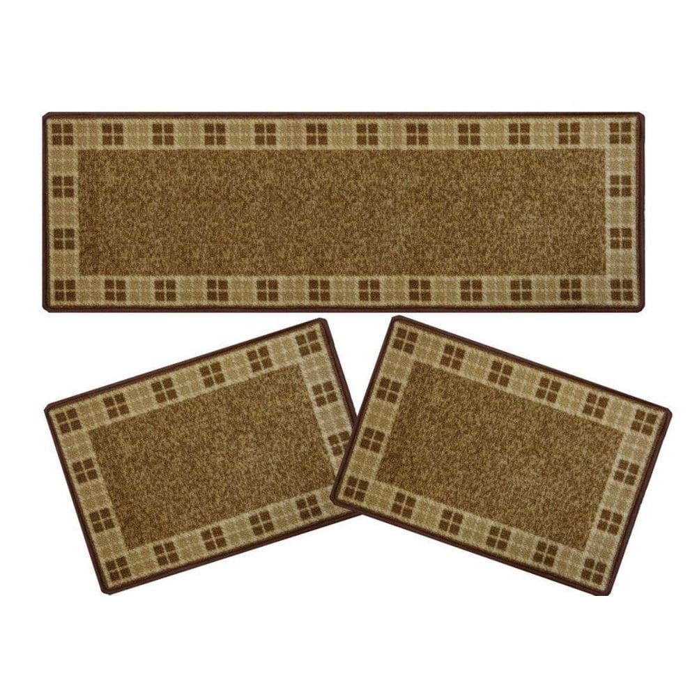 Kit 3 Pçs Tapete Boucle Cozinha Xadrez Niazitex
