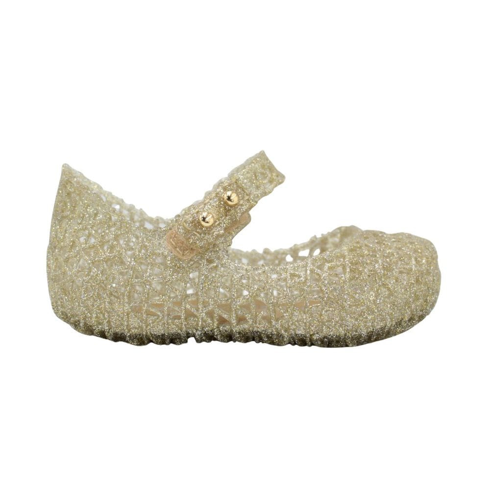 Sapatilha Mini Melissa Campana Papel Bebê Dourado Glitter