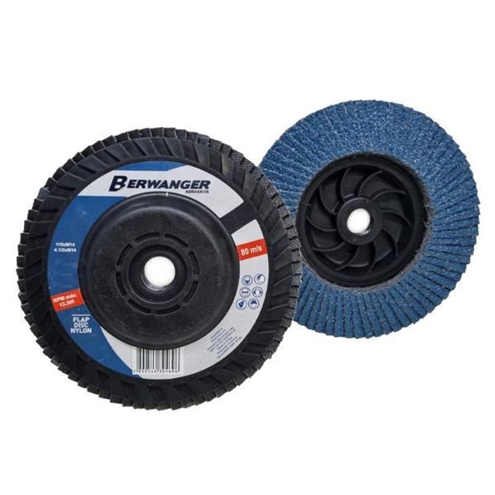 Disco Flap 115Mm Base Plástica Rosca M14 G60 - Berwanger