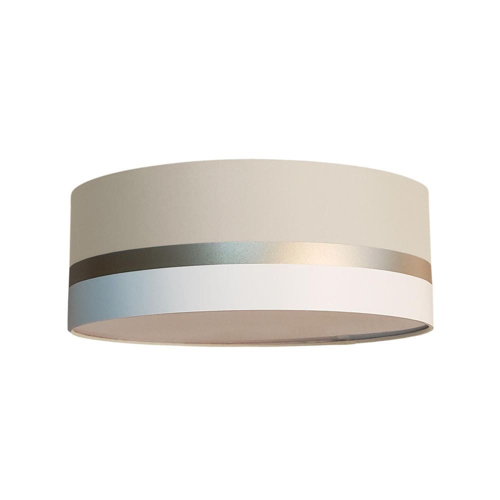Luminária Plafon Faixas Bronze Cúpula Cru 50X15