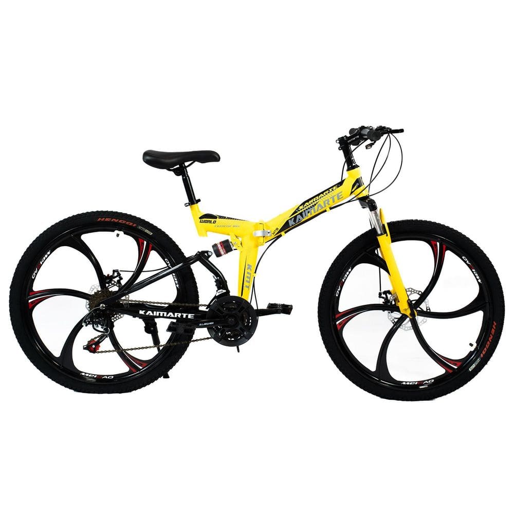 Bicicleta Aro 26 Freio Disco Bike Dobrável Amarela Easyfold