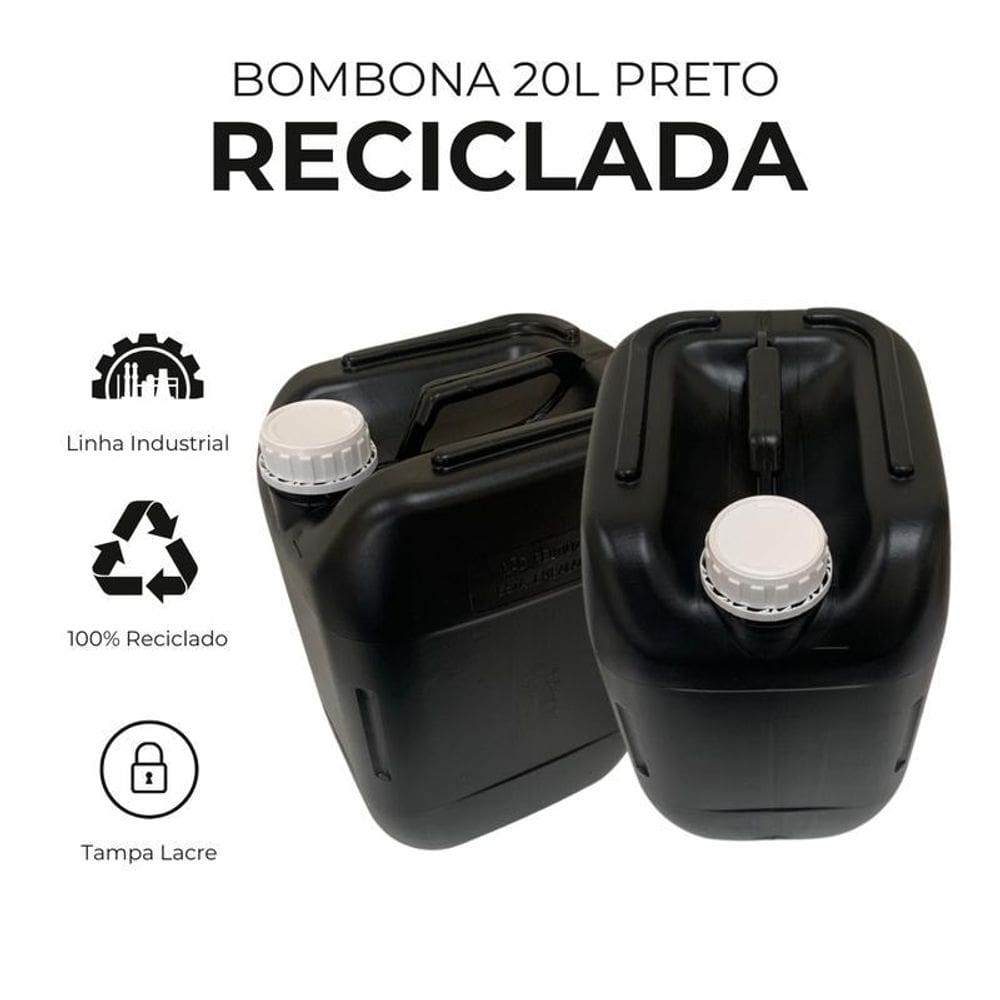 Bombona Preta Com Tampa De Segurança - 2 Pçs