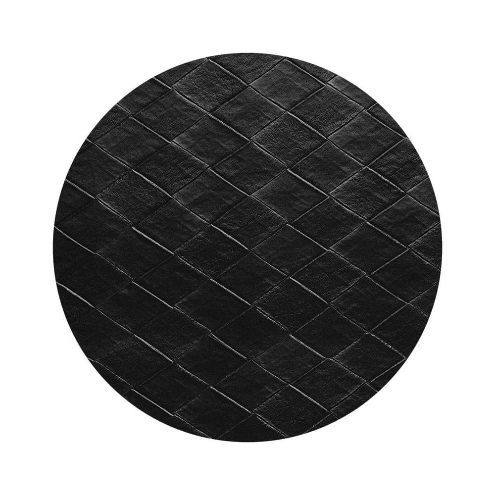 4 Jogo Americano Redondo Kori Preto Impermeável Pvc