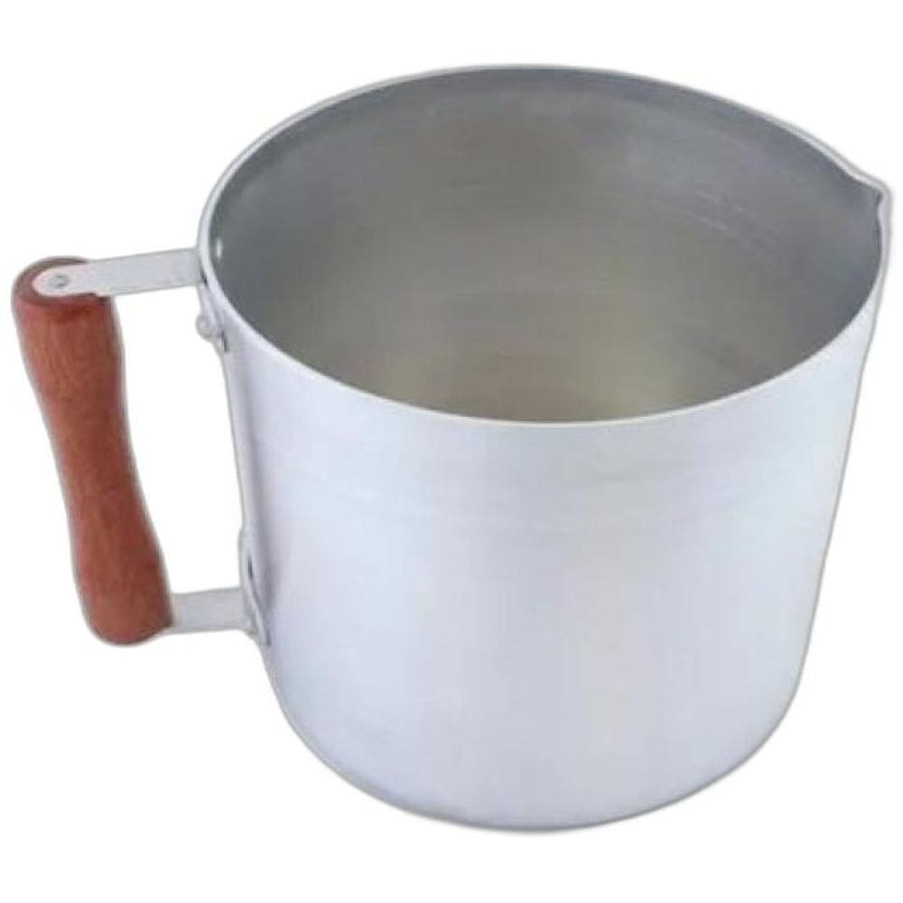 Caneca Alumínio Leiteira Canecão Fervedor Cabo Madeira 1,3 L