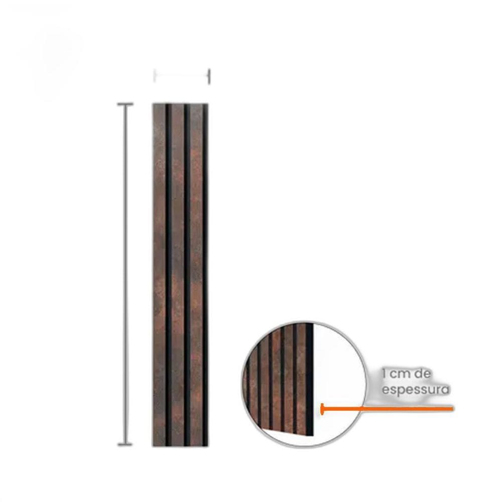 Painel Ripado Eva Laminado Autocolante 10Cm Urban Corten 10M