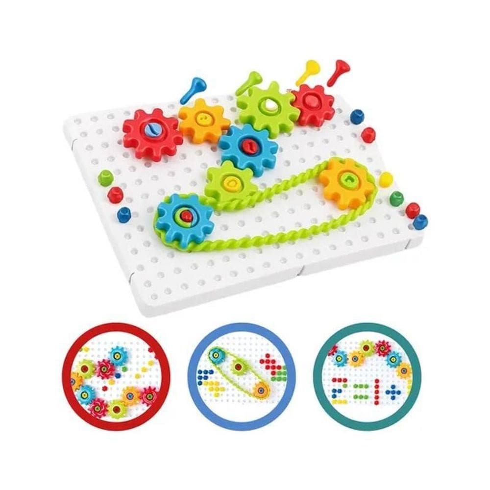 Quebra Cabeça Engrenagem Ferramenta Infantil 98 Peças