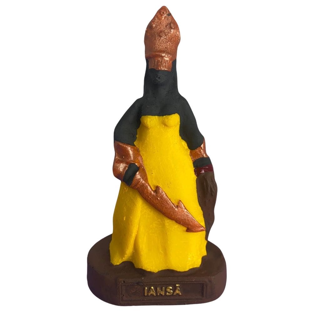 Escultura Iansã Amarela 10 Cm Em Resina