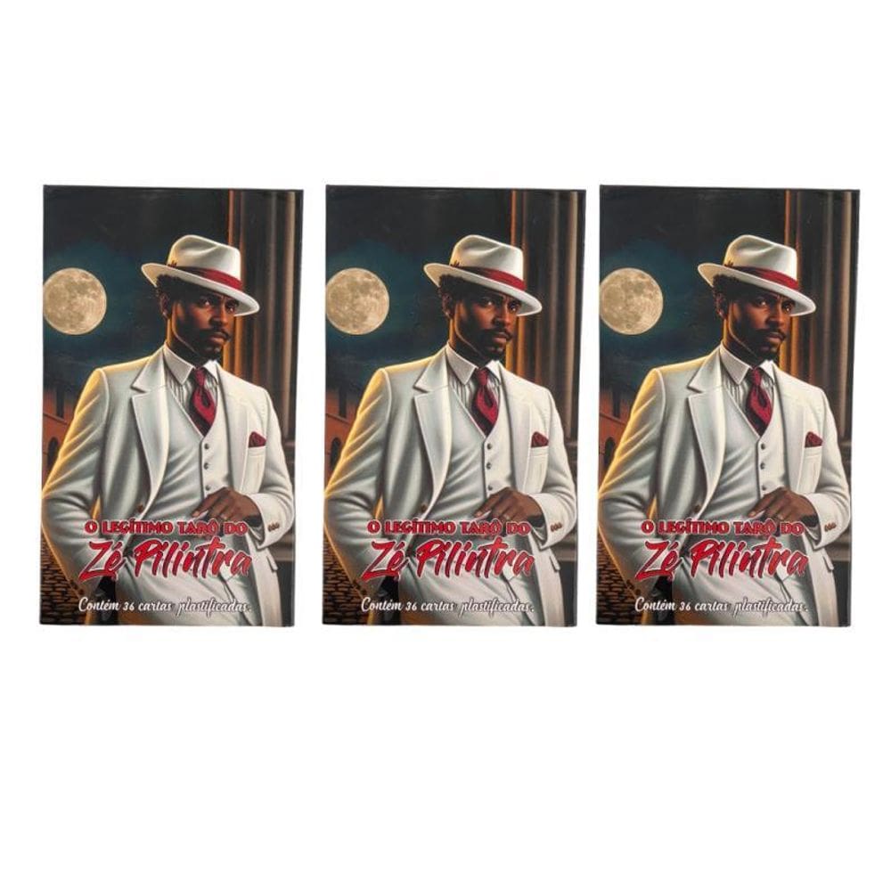 Kit Com 3 O Tarô Do Zé Pilintra 36 Cartas Plas+Man