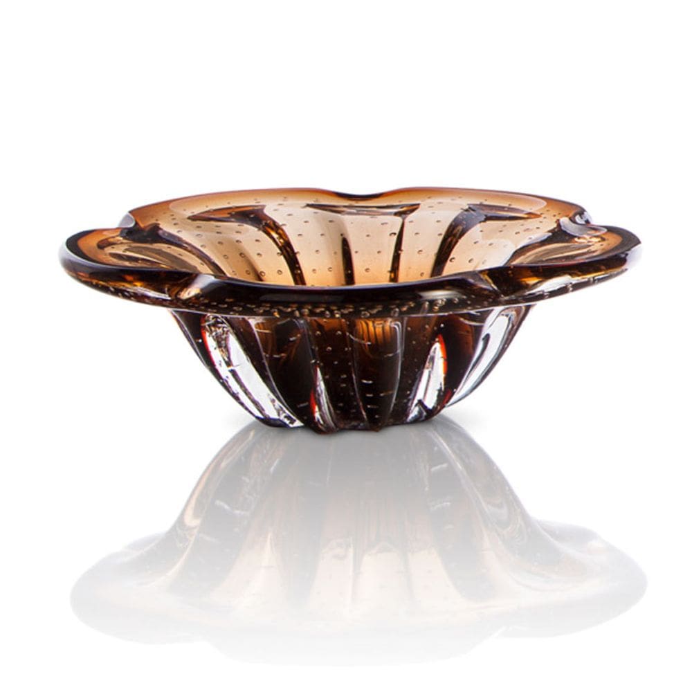 Centro De Mesa Em Cristal Murano Marron São Marcos