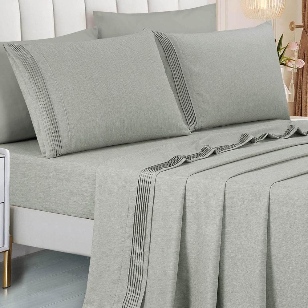 Conjunto Cama Casal King Size Lizzie 04 Pç Bordado 300 Fios