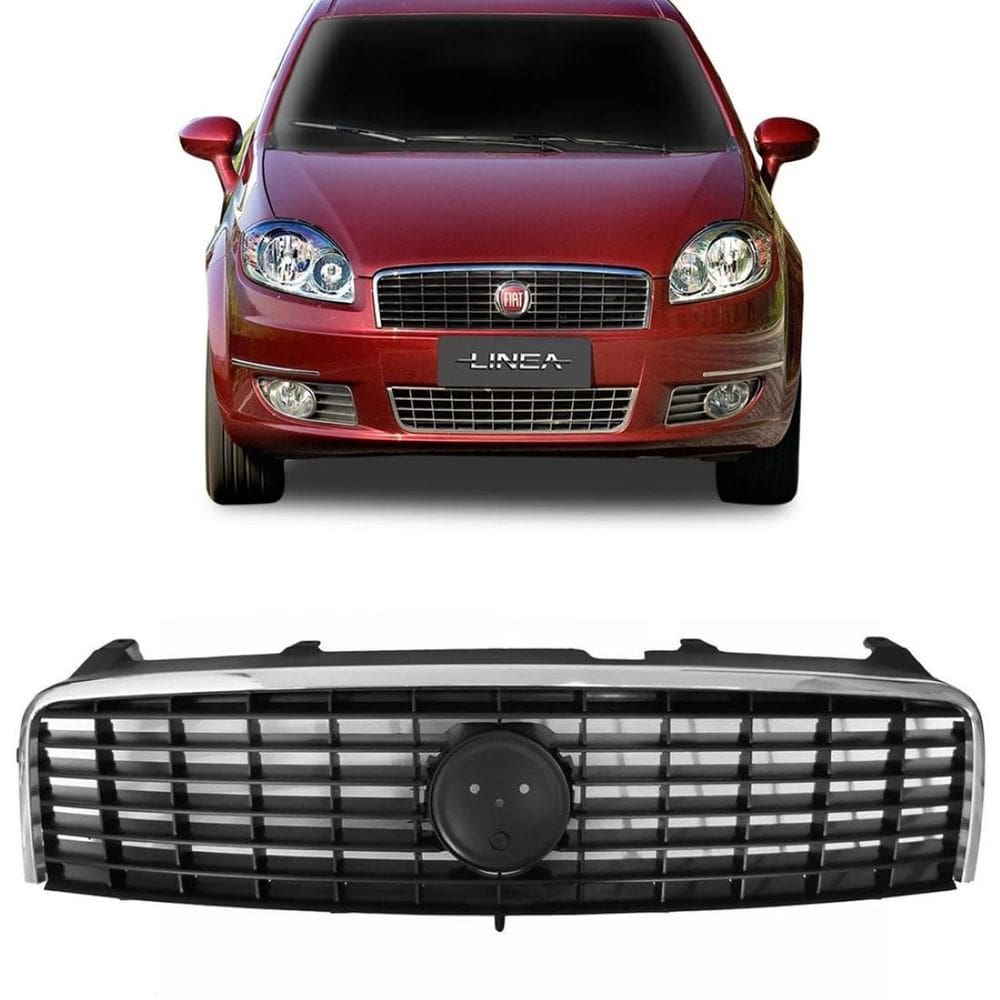 Grade Linea Cinza Com Friso Cromado 2008 A 2013