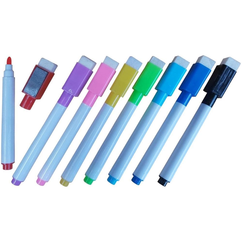 Kit 24 Canetas Coloridas Para Quadro Branco Com Apagador Imã