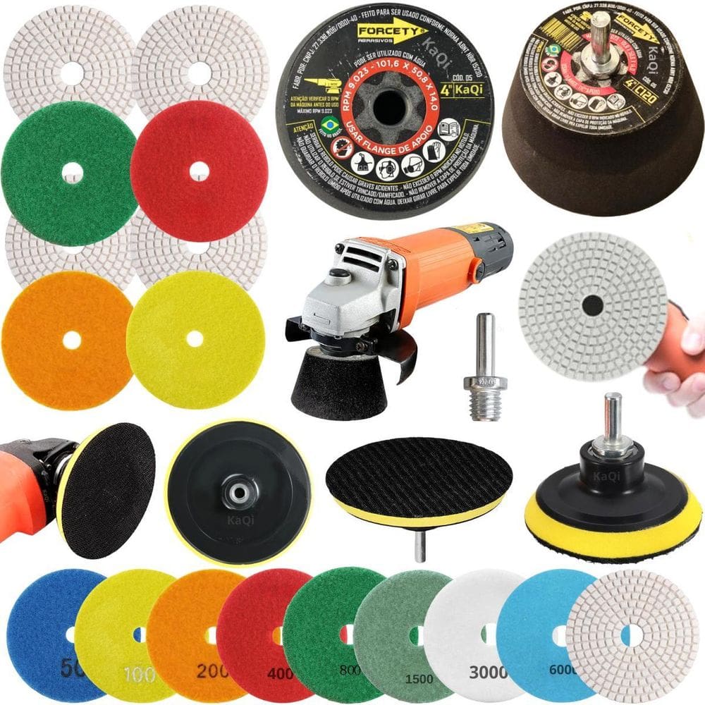 4 Lixas Grão 4 Pol. 100Mm Diamantada + 1 Rebolo Cônico 45
