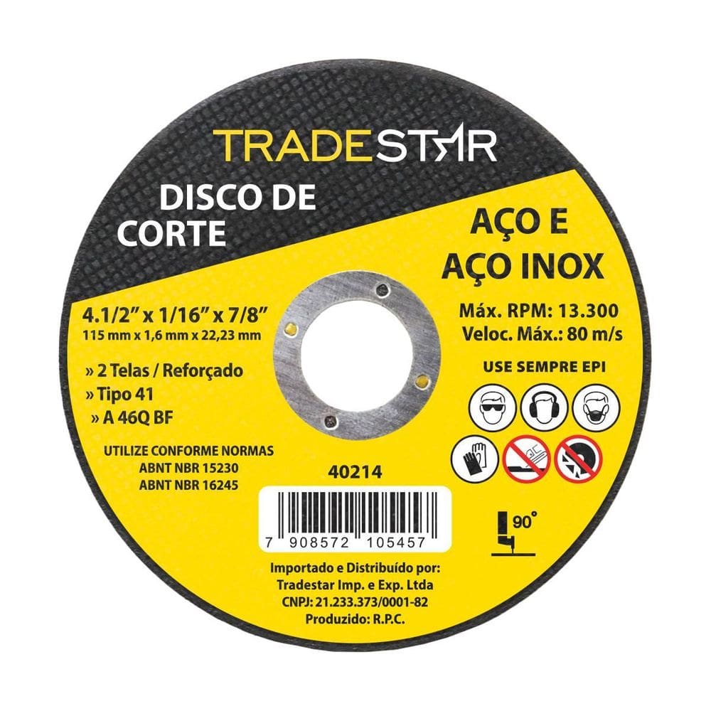 Disco De Corte Metal 4.1/2 115X1,6 Mm