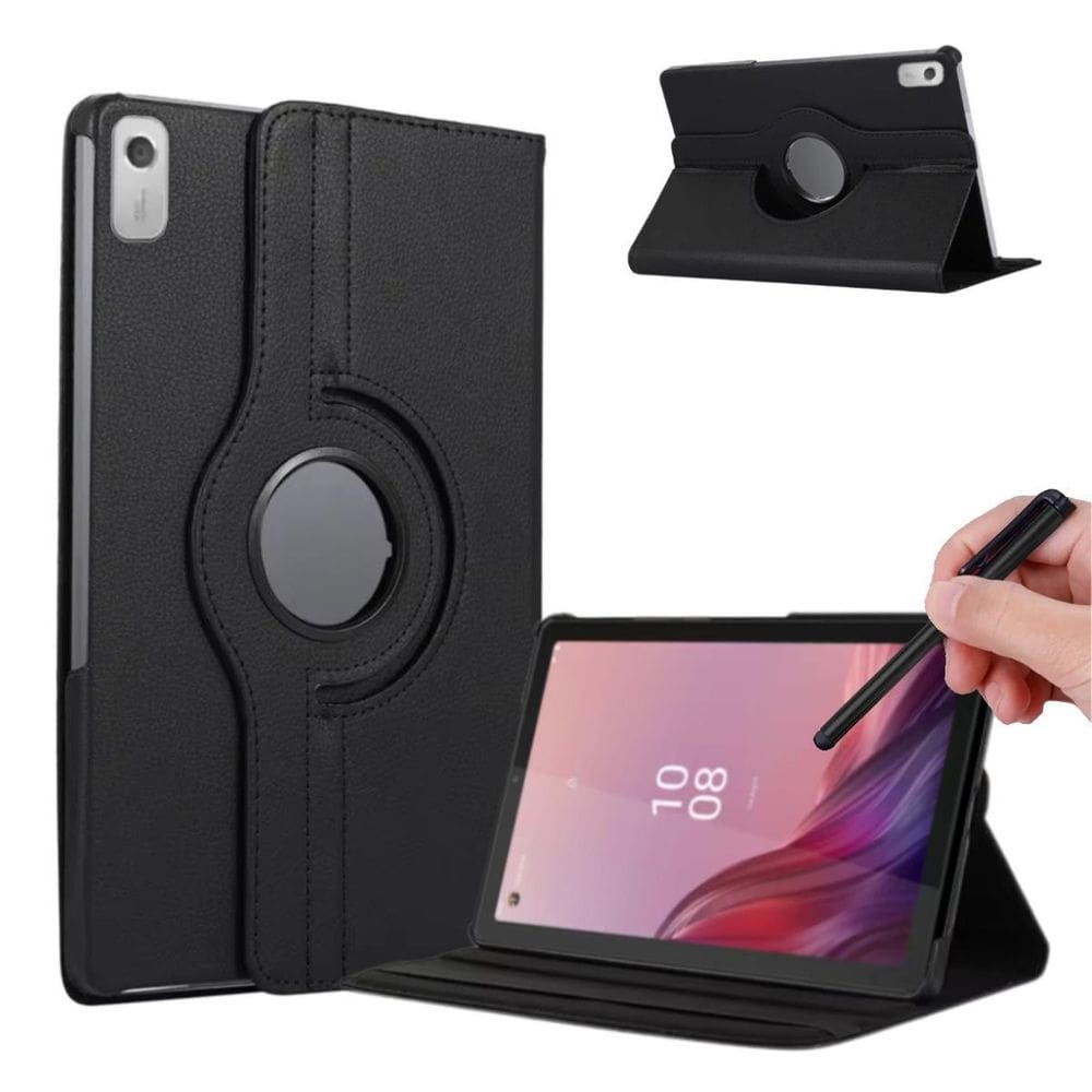 Capa Couro Giratória Para Lenovo M9  Tb310Fu  + Caneta Touch