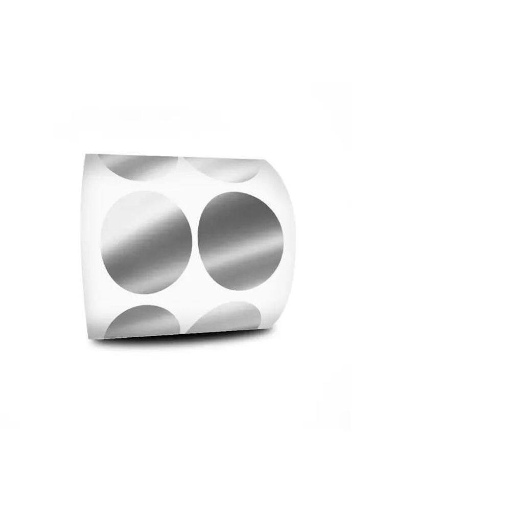 Etiqueta Bolinha Prata 1,00 Cm Rolo C/1000 Unidades