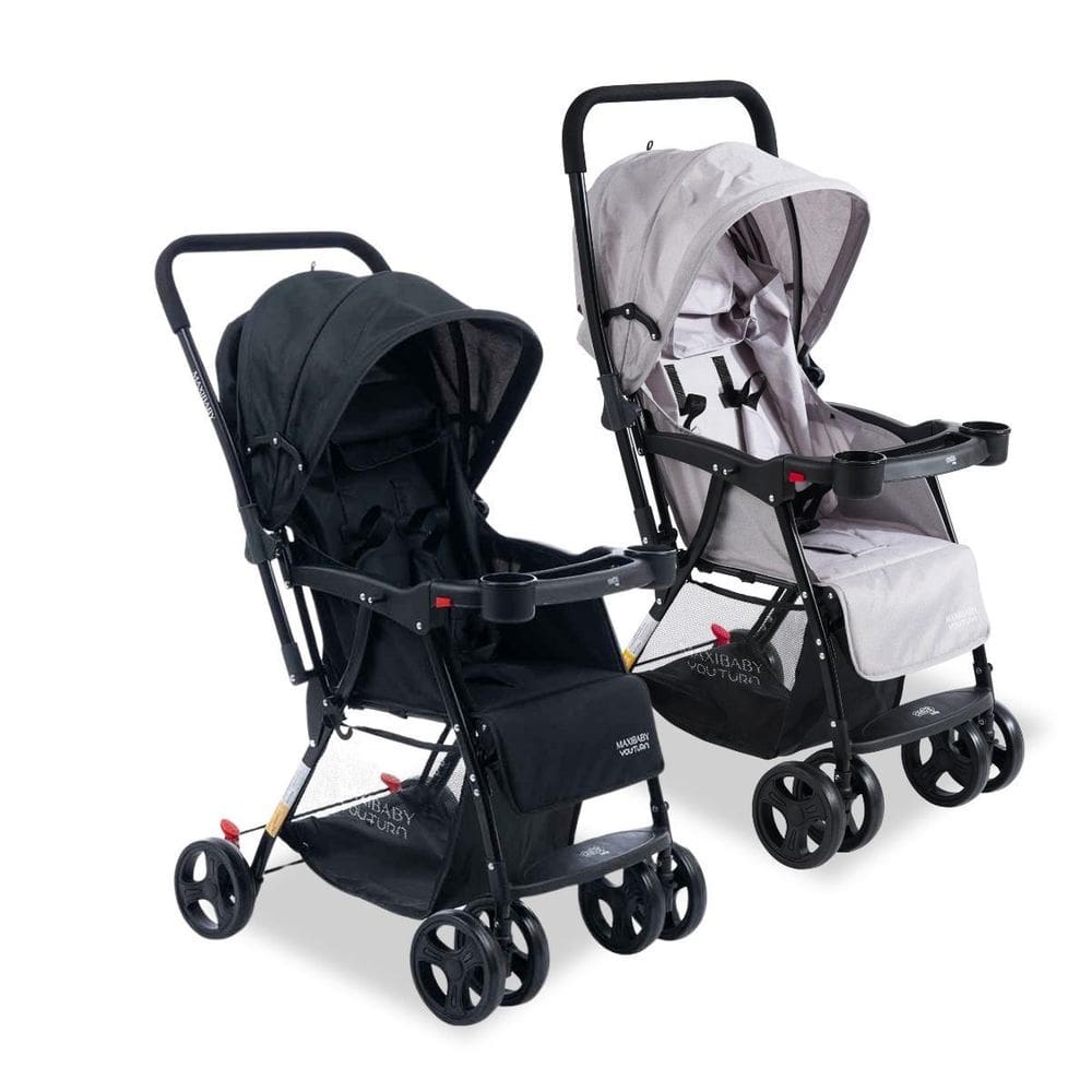 Carrinho De Bebê Alça Reversível Youturn Maxi Baby Cinza