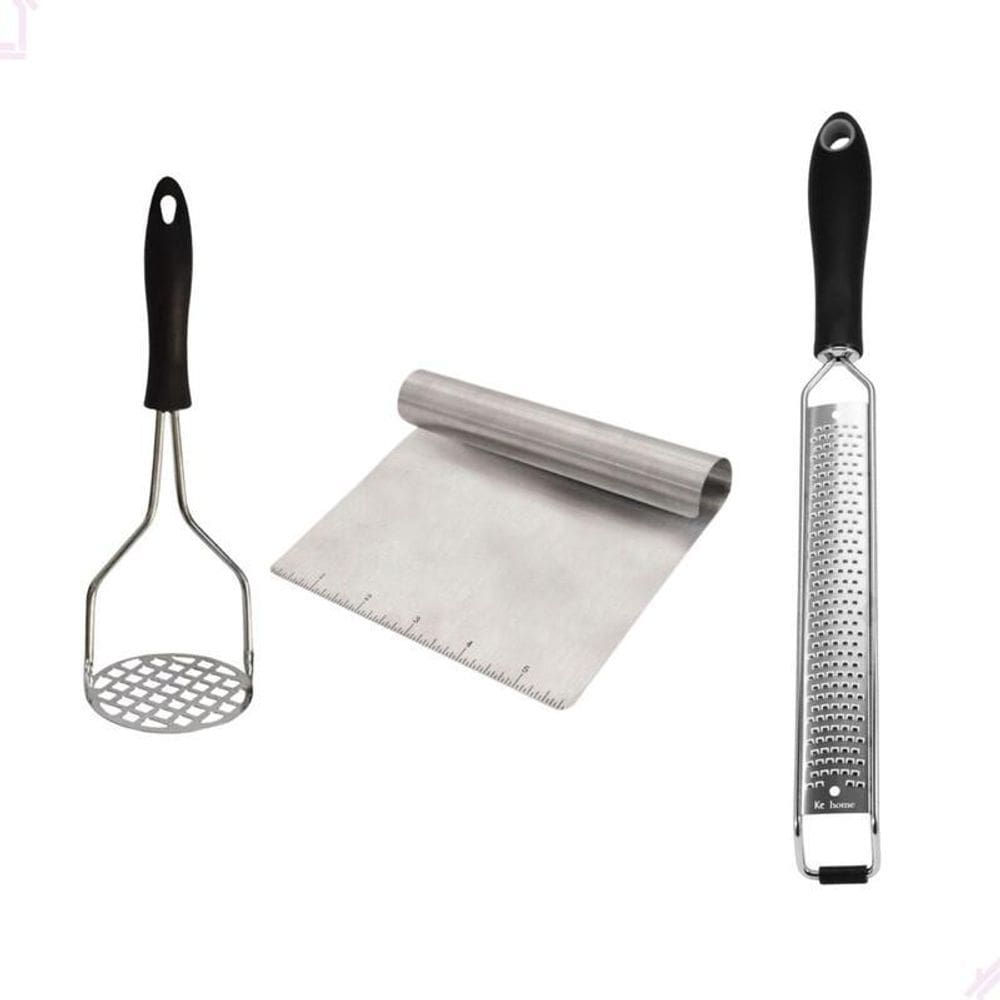 Kit Ralador Zester Fino Espátula Amassador Batatas Rita Lobo