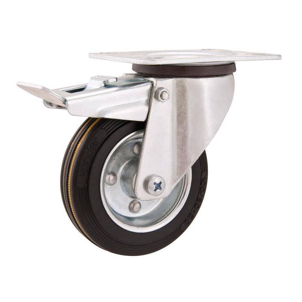 Rodizio Giratório Com Freio 6 Média 160Kg Núcleo Chapa Borr