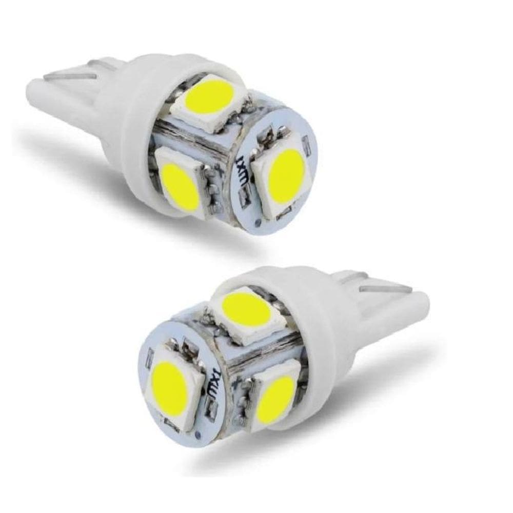 Lâmpada Pingo 5 LEDs T10 Xenon Super Branca Blue Lion