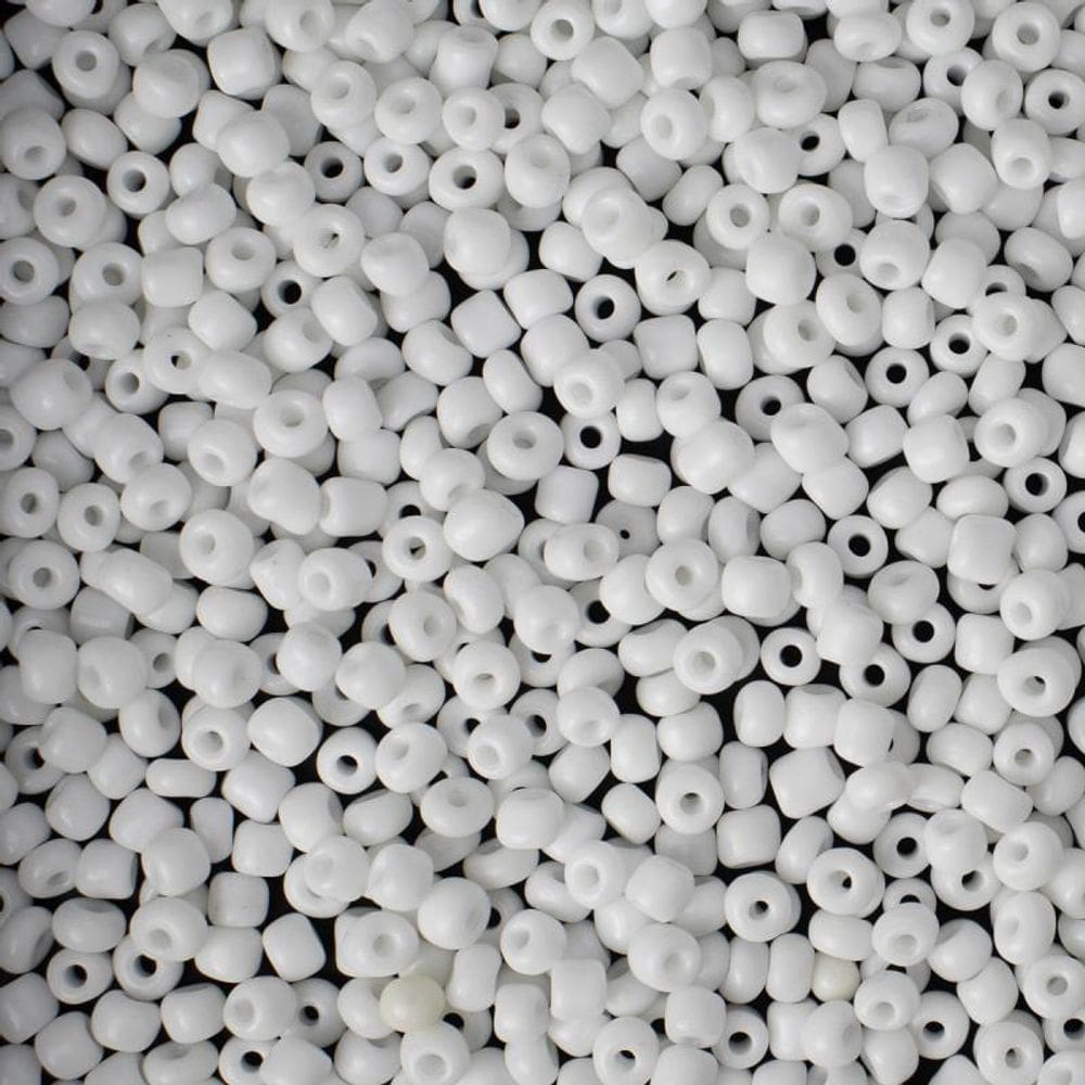 Miçanga Vidro Branco Leitoso 3,6Mm 100G Para Guia Umbanda
