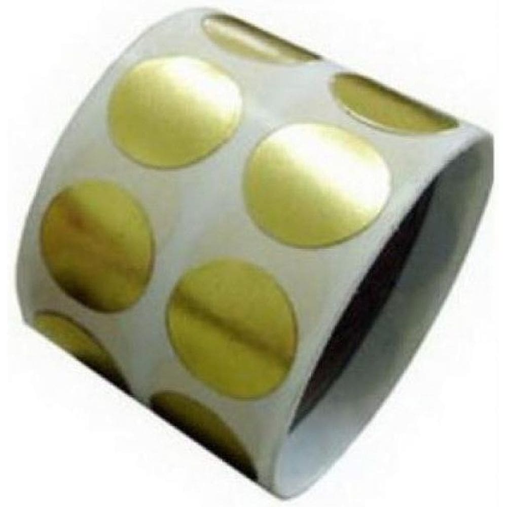 Etiqueta Bolinha Dourada 1,5 Cm Rolo C/1000 Unidades