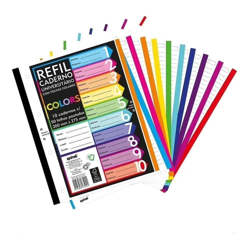 Folhas Fichário A4 500 Folhas Spiral