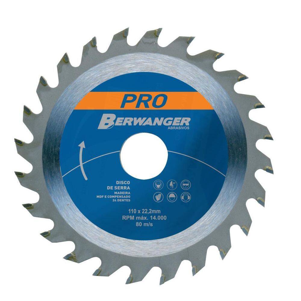 Lâmina De Serra Circular Pro 24 Dentes 110X22Mm - Berwanger