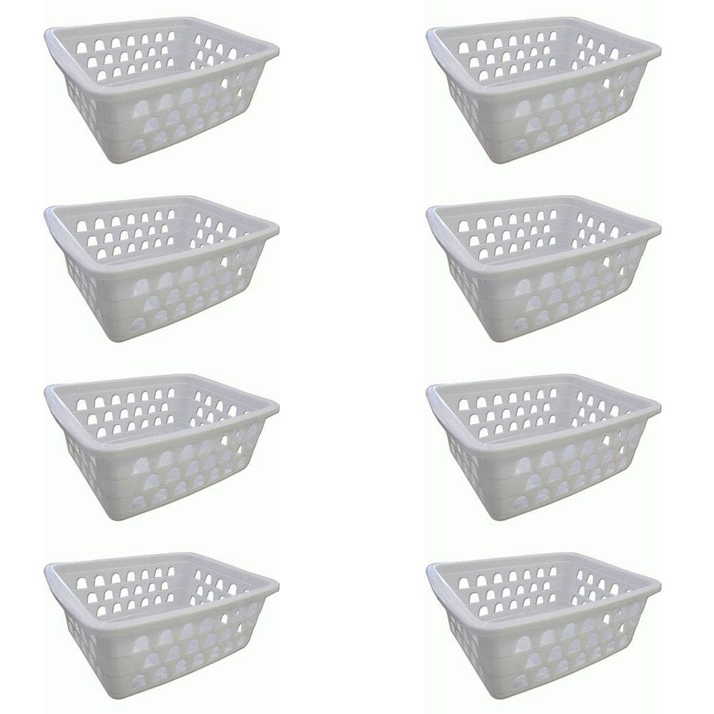 Kit 8 Cesto Organizador Multiuso Médio Branco 0593 Uninjet