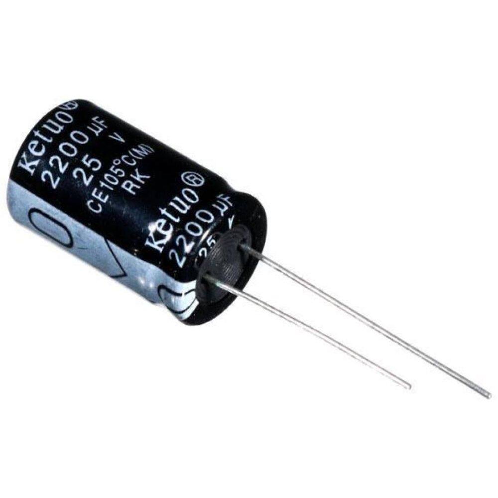 10 Peças Capacitor Eletrolítico 2200Uf 25V 2200 X 25 105ºc