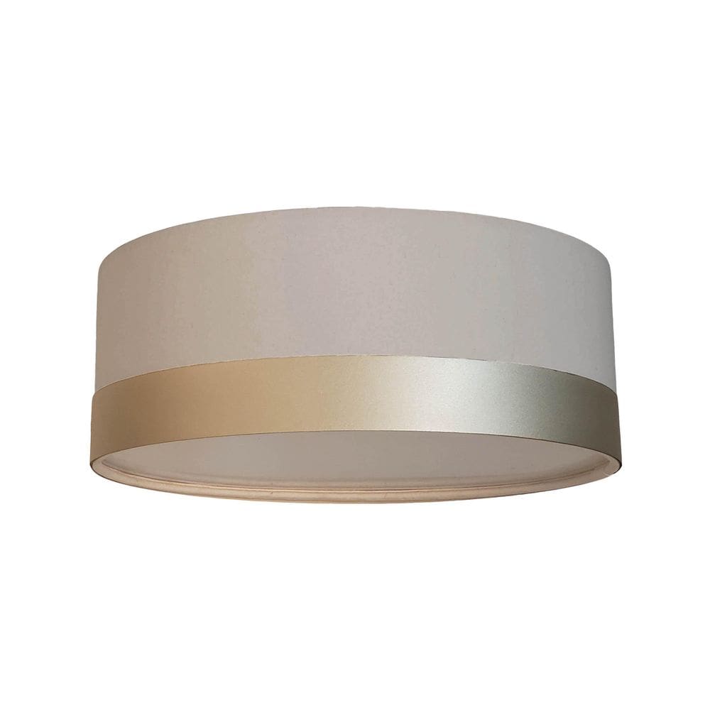 Luminária Plafon Cúpula Cinza Com Detalhe Bronze 40X15